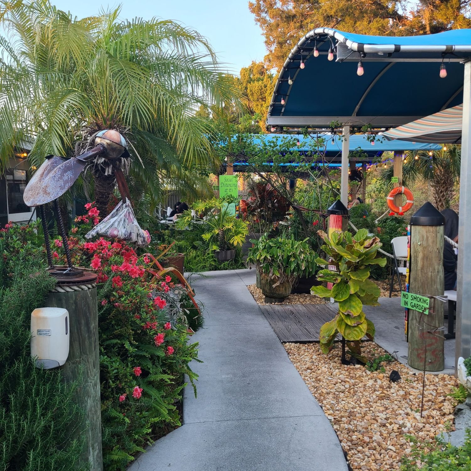 semi private seating at the back of SIlver Dolphin restaurant in Hernando Beach Florida